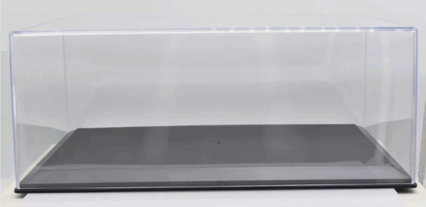 LUXBOX VETRINA DISPLAY BOX 112 BASE IN ECOPELLE NERA- SYNTHETIC LEATHER BASE BLACK - LunghLENGHT 4
