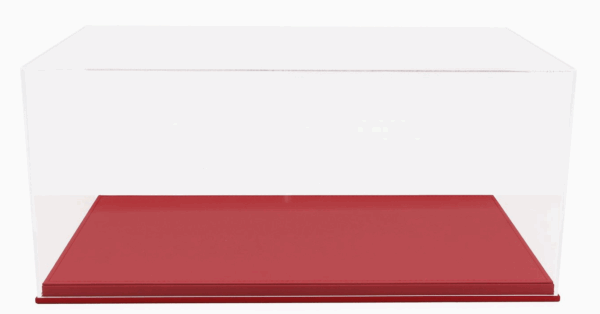 LUXBOX VETRINA DISPLAY BOX 112 BASE IN ECOPELLE ROSSA - SYNTHETIC LEATHER BASE RED - LunghLENGHT 4
