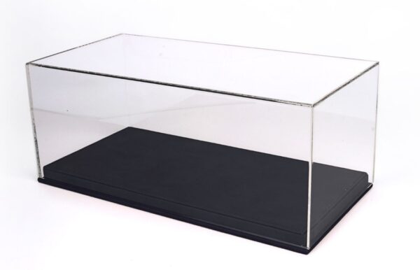 vetrina con base in ecopelle nera
