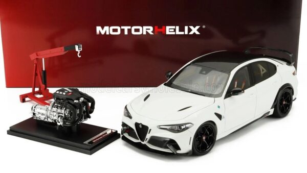 MOTORHELIX ALFA ROMEO 1:18 GIULIA GTAM WITH ENGINE AND ACCESSORIES 2021